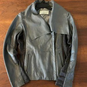 Leather moto Jacket by BOD Christensen with Jersey lining